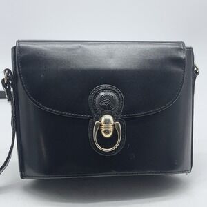 PRISTINE Brand VTG Horse Emblem Leather Crossbody Bucket Equestrian Theme